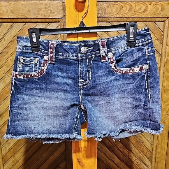 Miss Me Embellished Denim Shorts - Picture 1 of 7